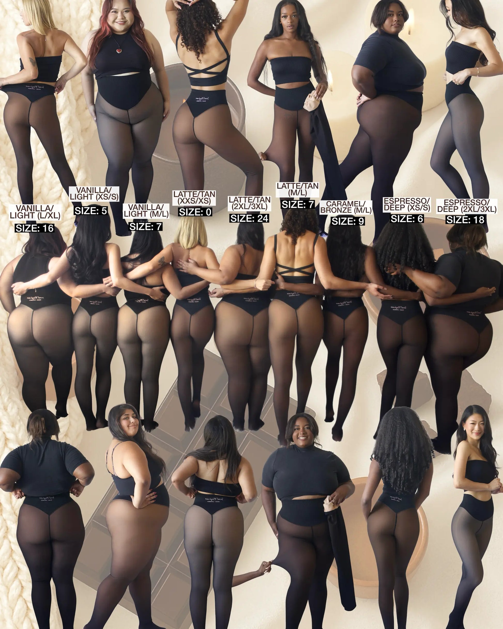 Compression Band and Seamless Option: Original Magic Fleece Lined Leggings - Sizes XXS to 3XL - Available in 4 Colors - Closed Foot Design - Plus Size and Light to Brown Fur Options