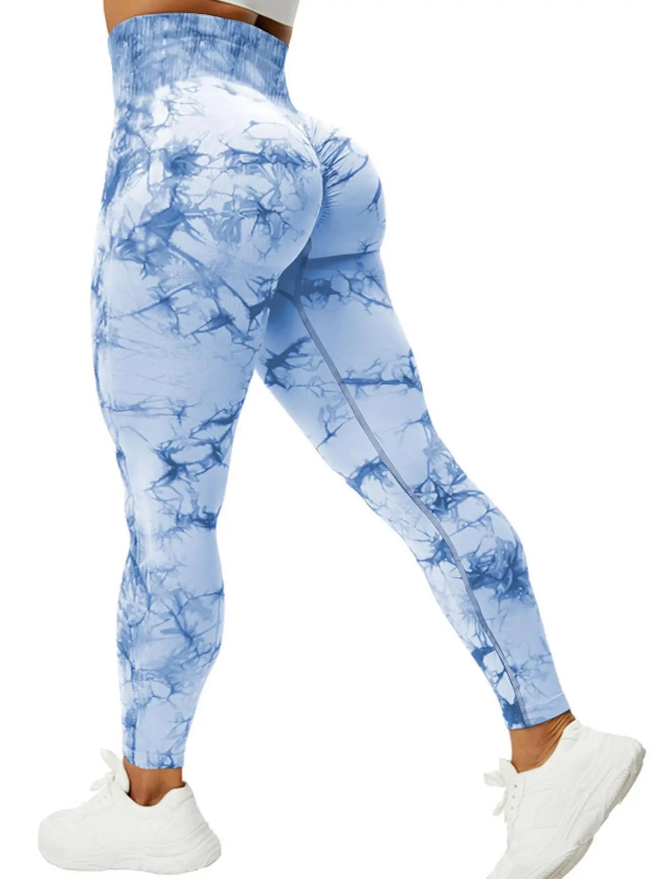 Women's High Waist Tie Dye Yoga Pants - Breathable Fitted Leggings, Seamless Stretch Workout Tights, Plus Size Options Available