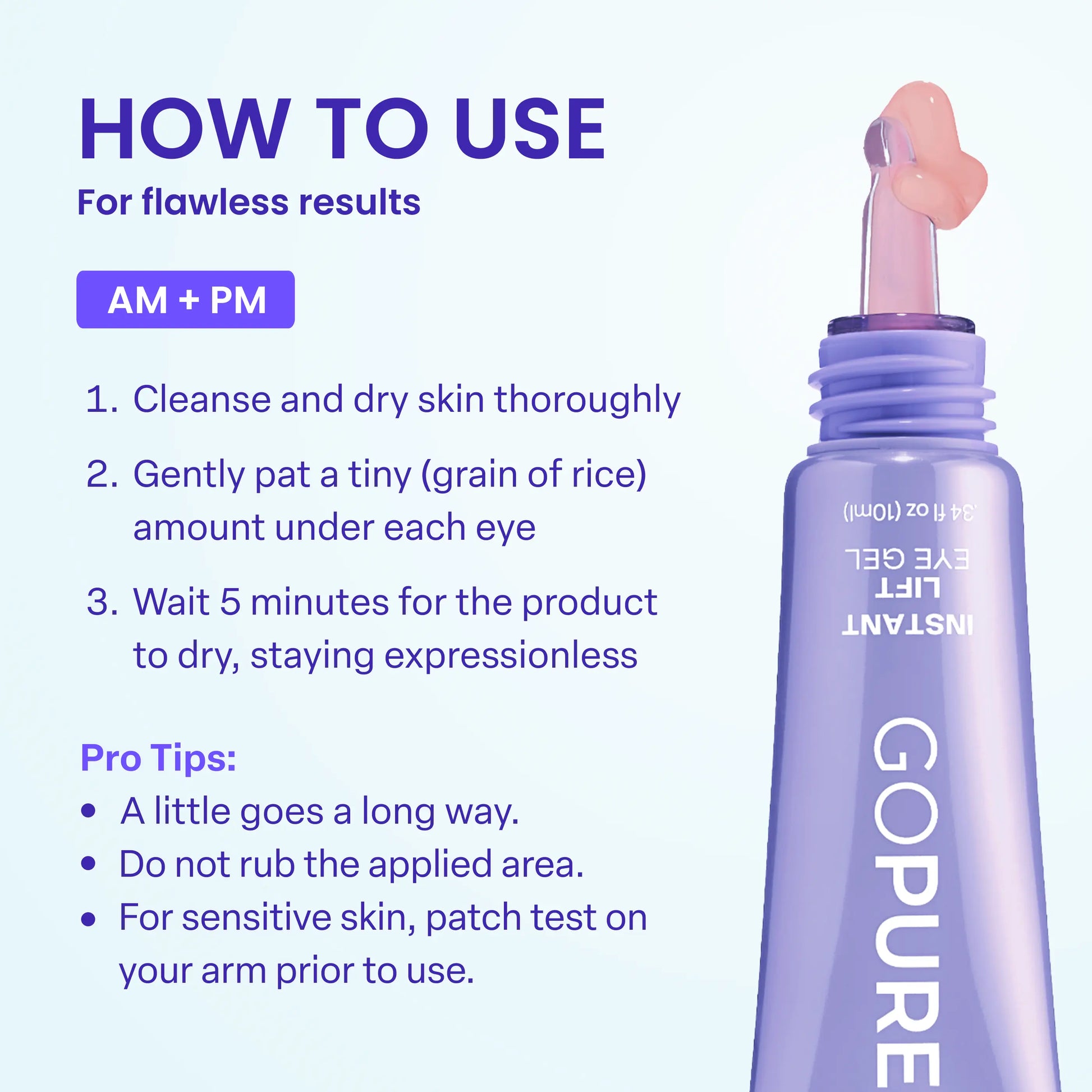 NEW! GOPURE Instant Lift Eye Gel - for the Look of Puffiness & Bags, Wrinkles, Fine Lines and Dark Circles, anti Aging Skin Care for Men & Women with Collagen Targeting Biotech under Eye Brightener