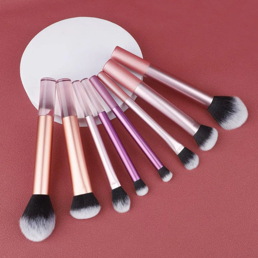 Professional 4-Piece Makeup Brush Set for Women - Includes Loose Powder, Eyeshadow, Highlighter, and Nose Shadow Brushes