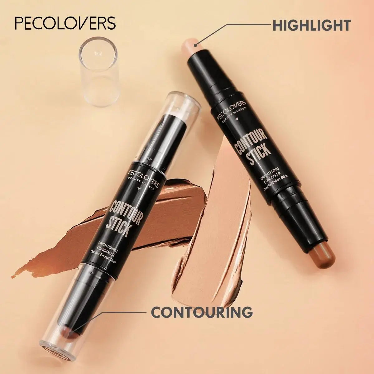 Double Head Highlighter Pen Face Bronzer Make up Base Stick Contouring Foundation Contour Makeup Matte Stick Pen Cosmetics