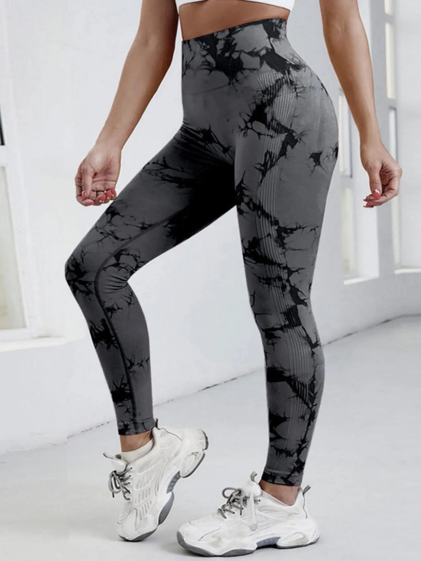 Women's High Waist Tie Dye Yoga Pants - Breathable Fitted Leggings, Seamless Stretch Workout Tights, Plus Size Options Available