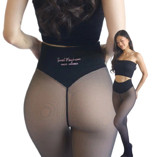 Compression Band and Seamless Option: Original Magic Fleece Lined Leggings - Sizes XXS to 3XL - Available in 4 Colors - Closed Foot Design - Plus Size and Light to Brown Fur Options